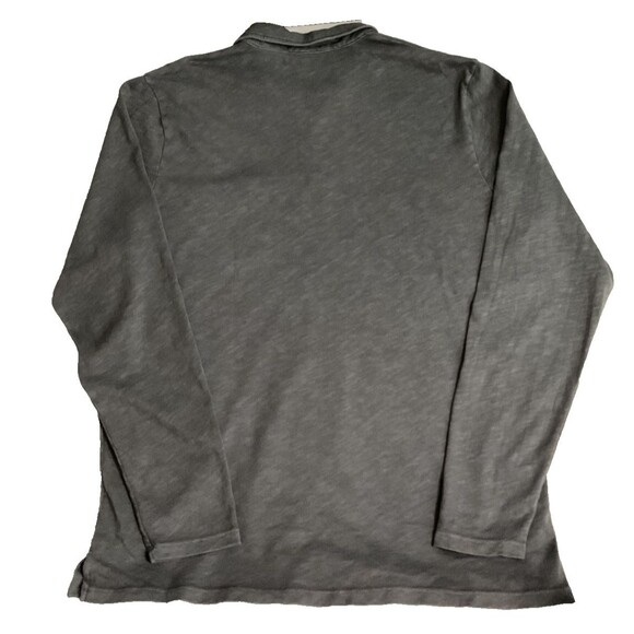 Marine Layer L/XL Shirt Vintage Heavy Slub Polo Gray Long Sleeve Mens NWOT - Picture 3 of 7